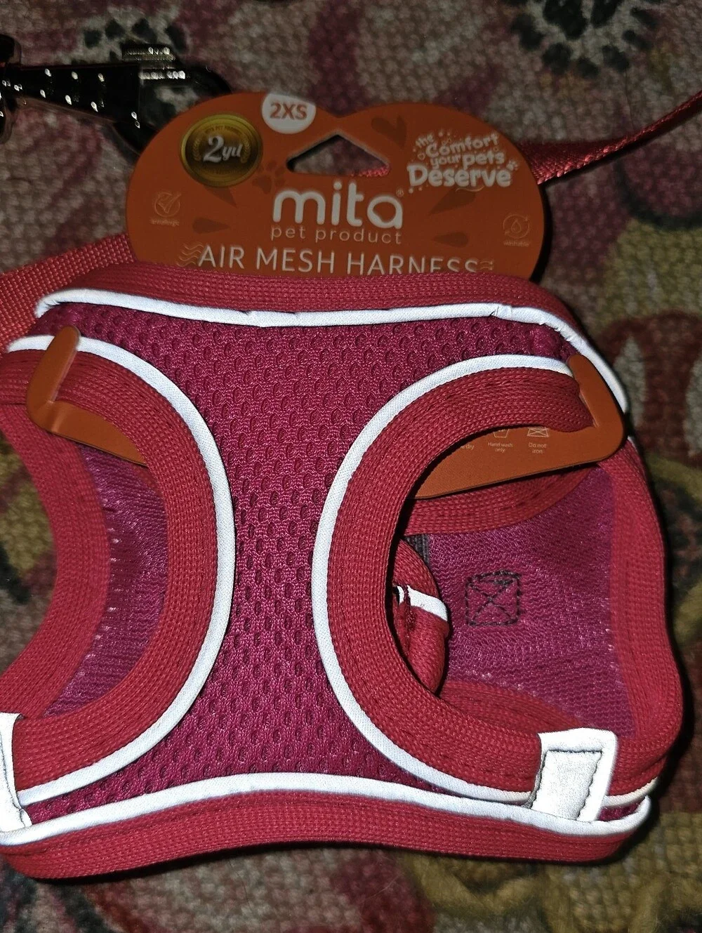 2XS Mita Air Mesh Pet Step-In Harness & Leash Set - Pink